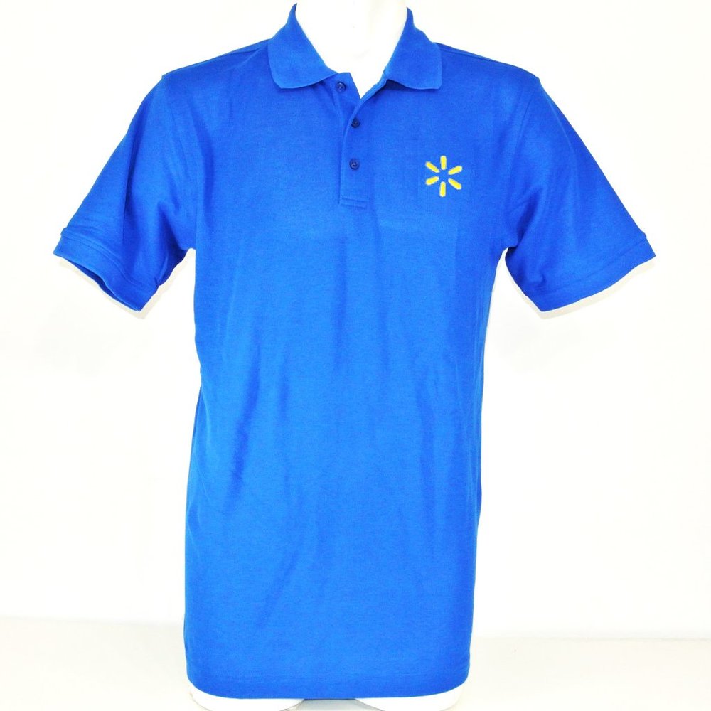 WALMART Spark Associate Employee Uniform Polo Shirt Blue NEW Size M Medium